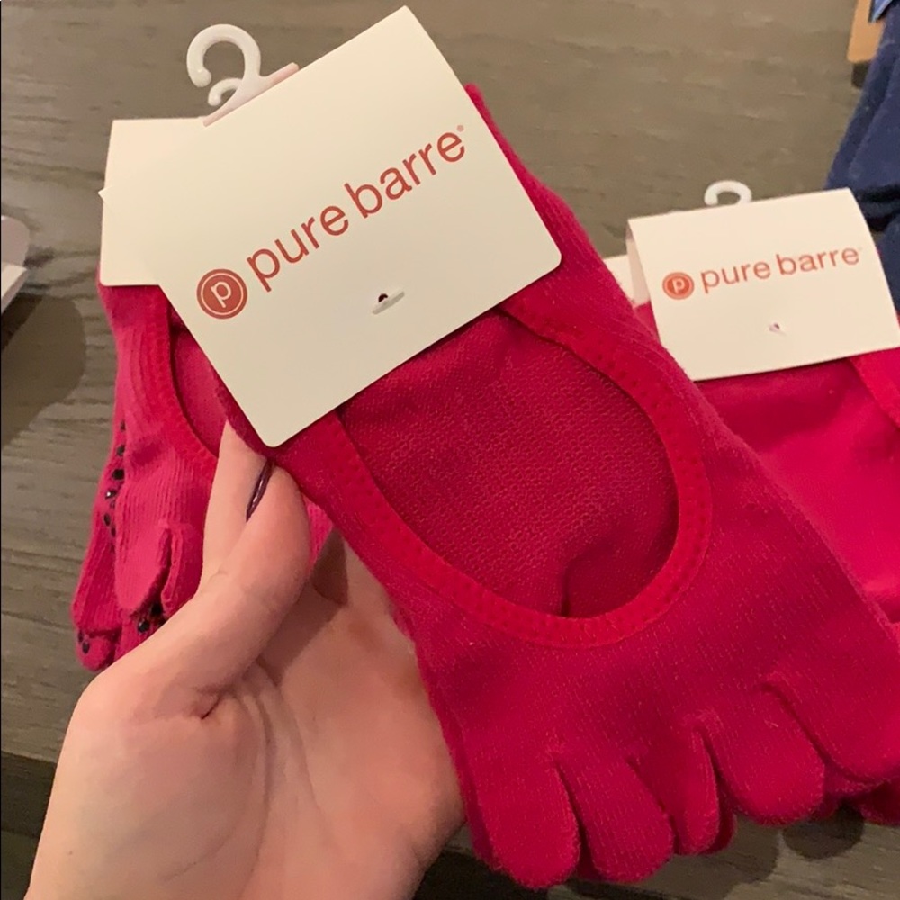 Pure barre grippy toe socks
